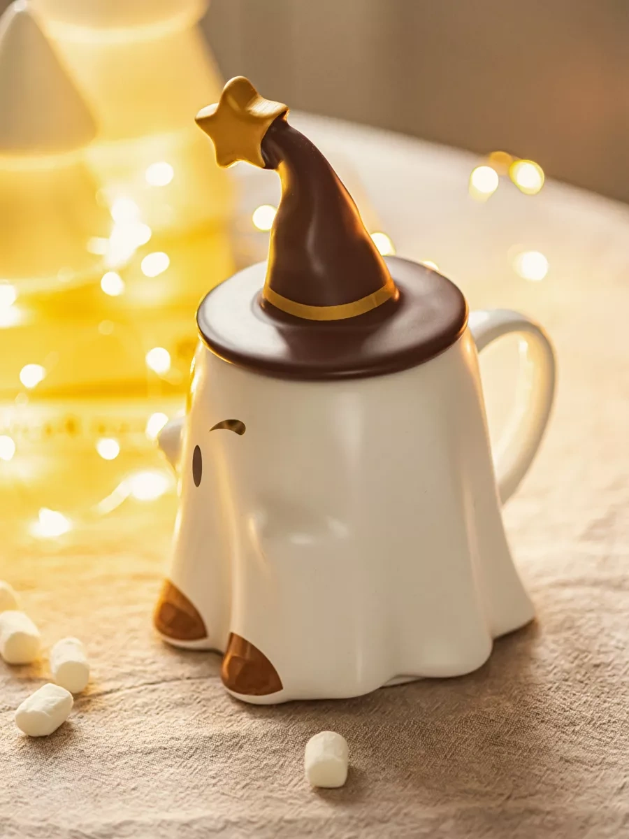 Roomi Çay Ve Kahve İçin Seramik Kâse "hayalet" Figürlü. 191706965 Beyaz