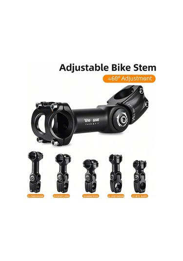 Springsun Bisiklet Gidon Yükseltici - Ayarlanabilir Açı Ve Yükseklik, Alüminyum Alaşım, 31.8mm, Siyah Siyah