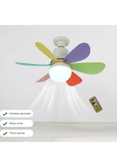 Gajeena Ev Odası Çocuk Odası Led Fan Lambası 40w Remsi Kontrol, Sürekli Işık Ayarı, Zamanlayıcı, 3 Renk Tonu Seçenekli