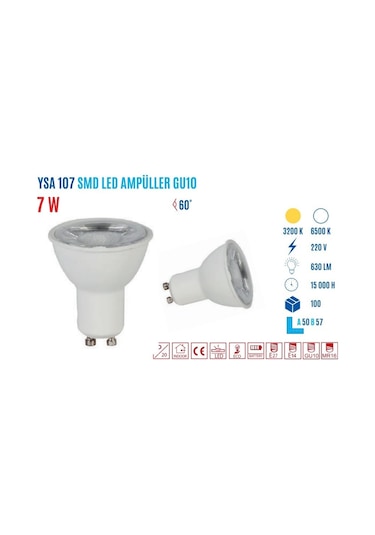 Ycl Ysa-107g 7w Gu10 Günışığı Smd Led Çanak Ampul