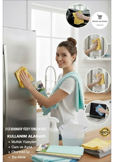3 Lü Mikrofiber Yüksek Kaliteli Temizlik Bezi Çok Renkli