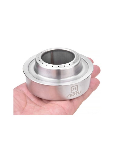 Mufunye Taşınabilir Dış Mekan Alkol Ocağı, Paslanmaz Çelik, Rüzgar Engelleyici, Verimli Yanma, Kamp/faaliyetler İçin At6391 Gümüş