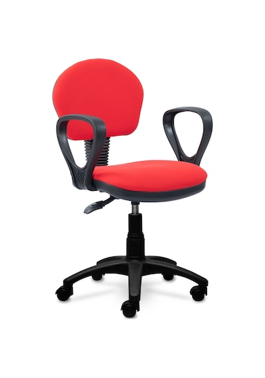 Ofiscombin Kollu Ofis Büro Ev Çocuk Öğrenci Bilgisayar Ders Çalışma Koltuğu Kirmizi Kumaş 00047499322