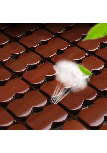 Polham 43x43 Cm Terletmez Bambu Koltuk Minderi, Oto Koltuk, Ofis Koltuğu İçin Terlezmez Yapışmaz Minder