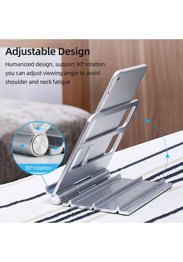Pazly Bilgisayar Standı Katlanabilir, Gümüş/siyah, 20,5x15x3,1 Cm, Tablet Ve Cep Telefonu Standı