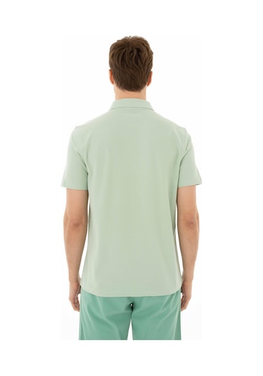 AR-MA Arma Erkek % 100 Pamuk Penye Pike Regular Fit Polo Yaka Gömlek Y25374351101 Yeşil-y2 Yeşil