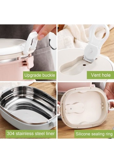 Yalıtımlı Öğle Yemeği Kutusu - Yosoo - Ys002 - Paslanmaz Çelik - Taşınabilir - Isı Yalıtımı --