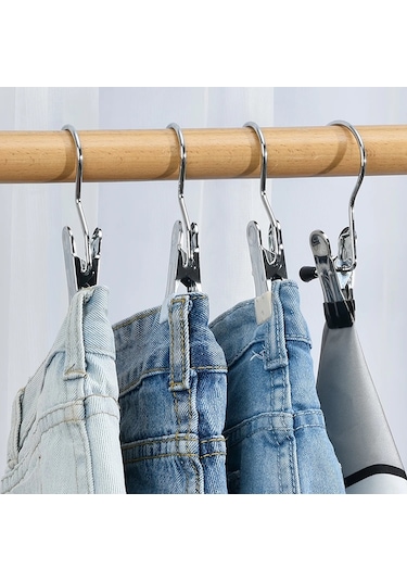 Klip Swift Paslanmaz Çelik Askı Kıyafet Kancası - 10 Adet Beyaz