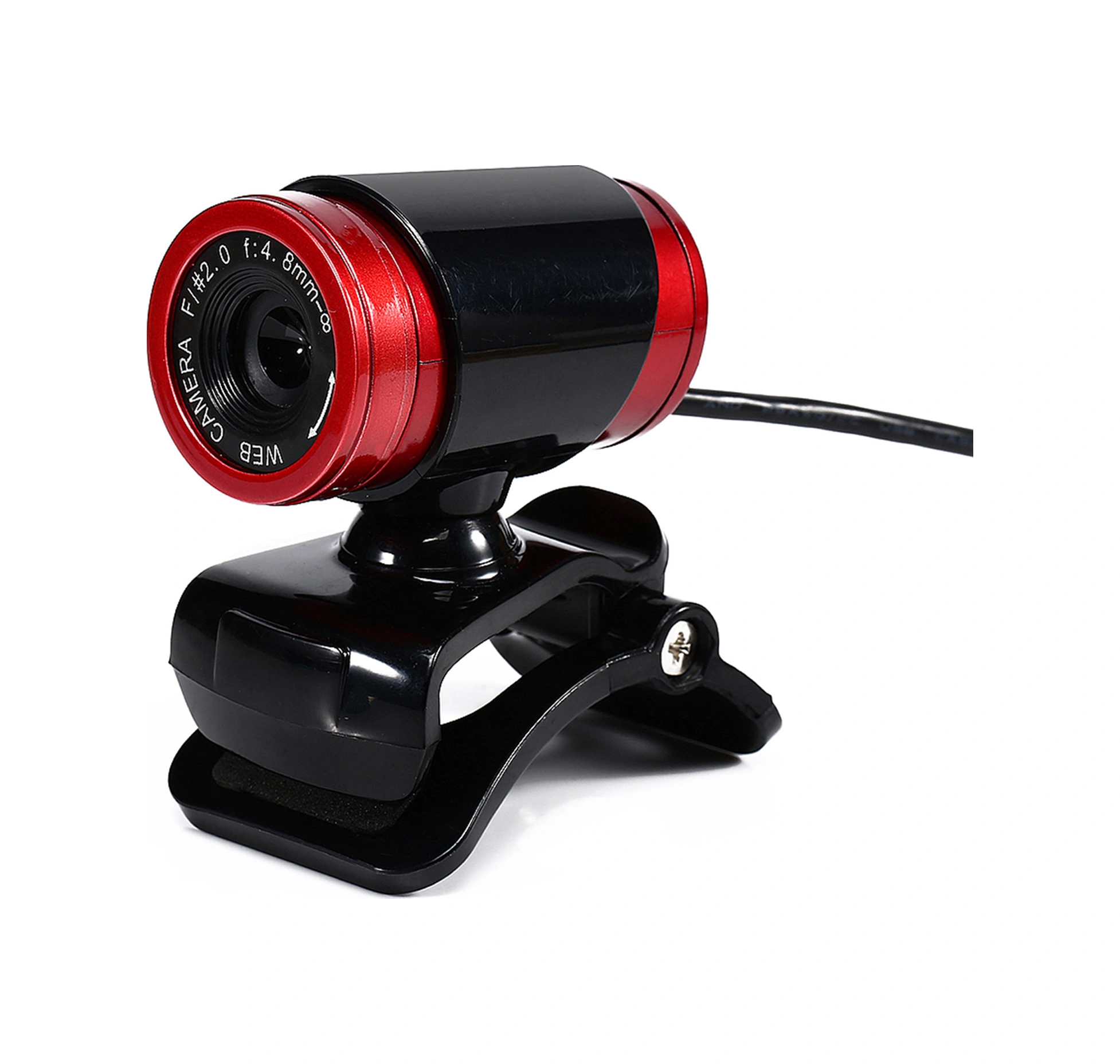 Qingmipy Usb 2.0 Siyah-kırmızı Web Kamerası - 300.000 Piksel, Gürültü Engelleyici Mikrofon, 360 Dönebilen, Otomatik Beyaz Denge, Masaüstü Ve Dizüstü Bilgisayarla Uyumlu