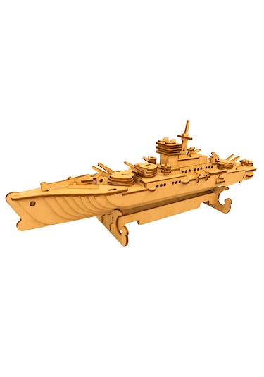 The Cruiser Warship Ahşap Maket Seti Dıy Savaş Gemisi Koleksiyoner Modeli 123 Parça
