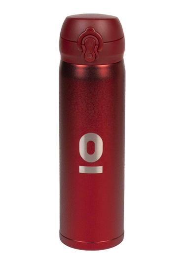 Kırmızı Dokulu Paslanmaz Çelik Termos 430 ML Kapaklı No:105