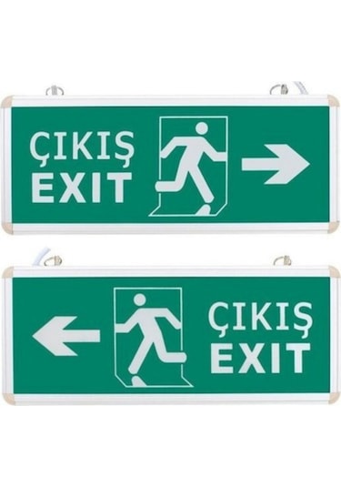 Acil Çıkış Exit Tabela Sağ Sol Yön Armatür Ledli 3 Saat Akülü