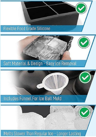 Suofeng Yemek Dereceli Silikon 6 Kareli Buz Kabi, Kapaklı, Çikolata/puding/jöle İçin Çok Amaçlı Buzluk Kutusu Çok Renkli