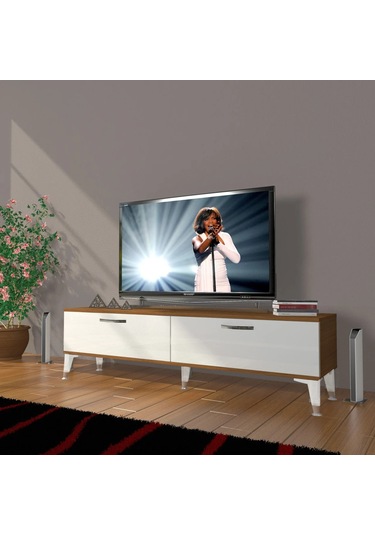 Decoraktiv Eko 140 Mdf Std Silver Tv Ünitesi Tv Sehpası - Ceviz - Beyaz Ceviz - Beyaz