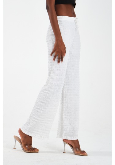 By Papi Örme Pantolon Beyaz