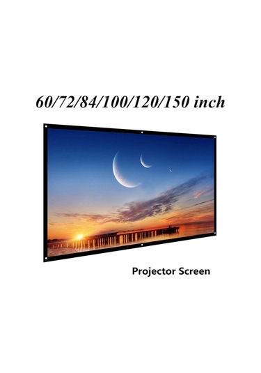 Geeroyoo H60 60 İnç 16:9 Oranlı Dacron Projeksiyon Ekranı - Ev Sineması, Sınıf Ve Konferans İçin İç/dış Mekan Uyumlu Basit Kurulumlu Beyaz Ekran