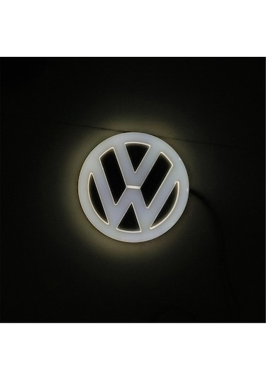 Maoyaya 4d Led Araba Amblem Işıkları Vw Volkswagen Beyaz 11cm 4d Logosu Işığı