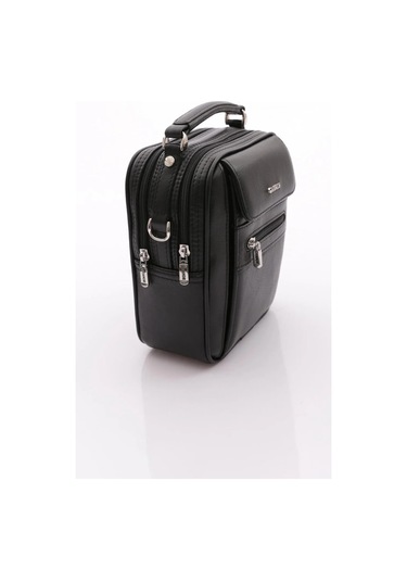 Siyah Hakiki Deri Erkek Portföy El Çantası 4587 Siyah