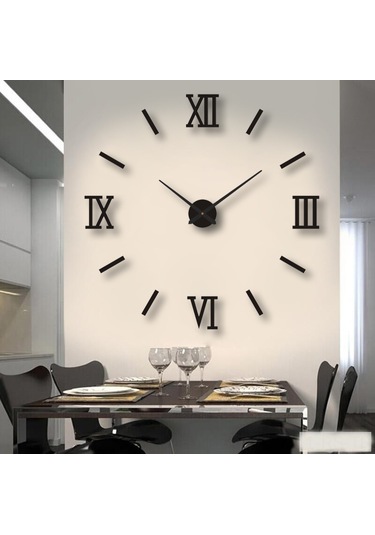Reedark Küçük Siyah 40cm Akrilik Duvar Saati - Dıy Sesiz 3d Dekoratif Saat, Delme Yok, Salon Artı Çok Renki