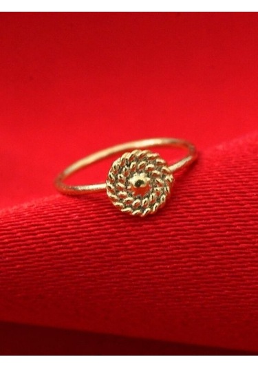 Gold Yuvarlak Burgu Detay 925 Ayar Hızma-hızma36 Altın