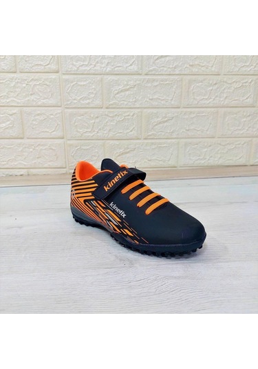 Kinetix Bruno Tf Siyah Turuncu Cırtlı Çocuk Futbol Halısaha Spor Ayakkabı 001