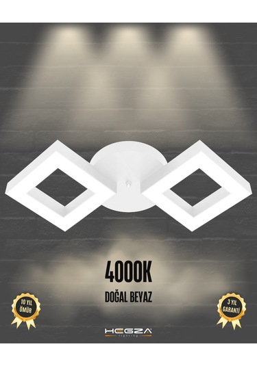 Alato Beyaz Kasa, Doğal Beyaz Işık Modern Plafonyer Led Avize Beyaz