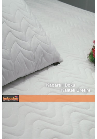 Babadağ Koleksiyon Yatak Alezi Kapitoneli Fitted Tam Sarar180 GR 160 X 200 Pamuk Beyaz