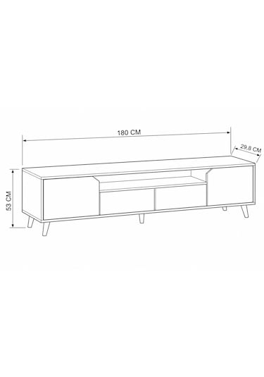 Legno Premium 180cm Modern Tv Ünitesi-beyaz
