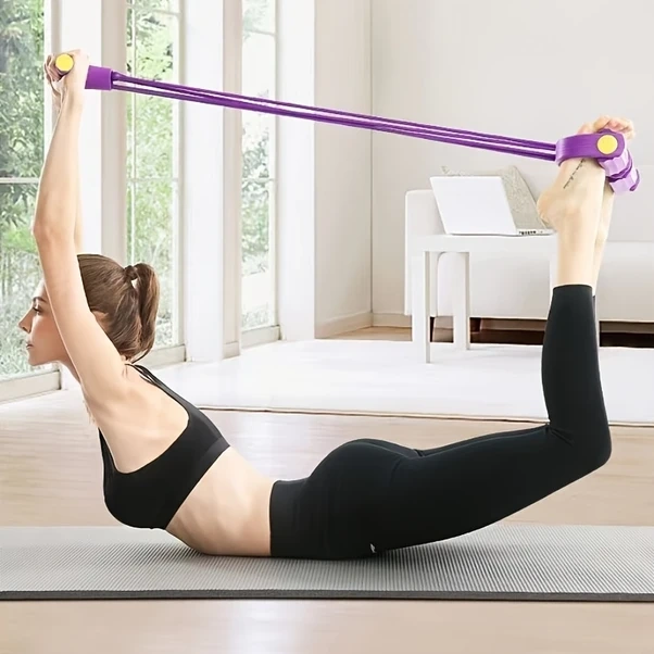 Meridiangoods Mor Direnç Lastiği Tüm Vücut Antrenmanı Karın Fitness Ve Esneklik Geliştirici Mor