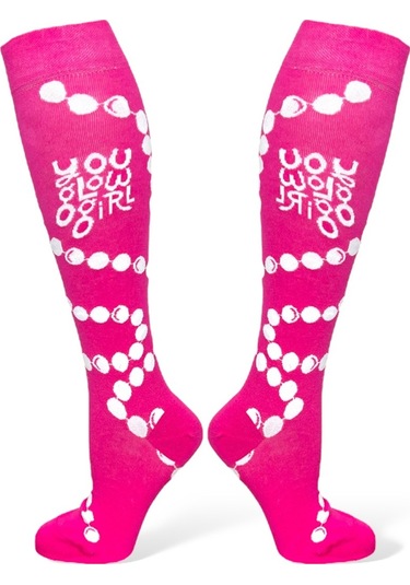 4'lü Unısex Müzik Notası, Dans, Pembe Ve Mavi Tasarımlı Esnek Nem Alabilen Pamuklu Diz Üstü Çoraplar Çok Renkli