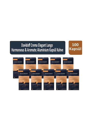 Davidoff Crema Elegant Lungo Harmonıous & Aromatıc Kapsül Kahve 10 x 10'lu