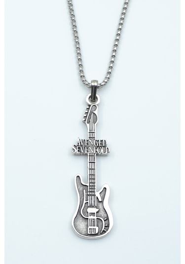 Avenged Sevenfold Elektro Gitar Örme Zincir Kolye Gümüş