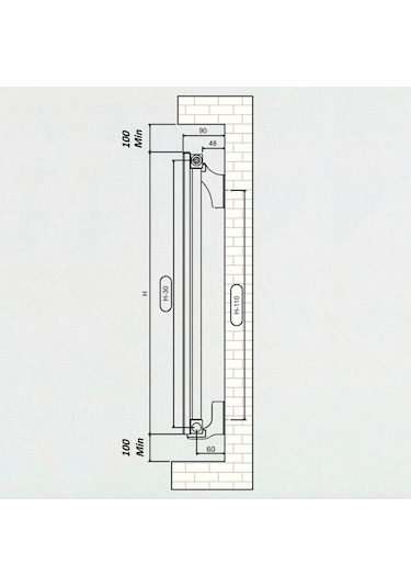Alüminyum Radyatör 100x54 6 Dilim Kırık Beyaz Ral9010 Hestia