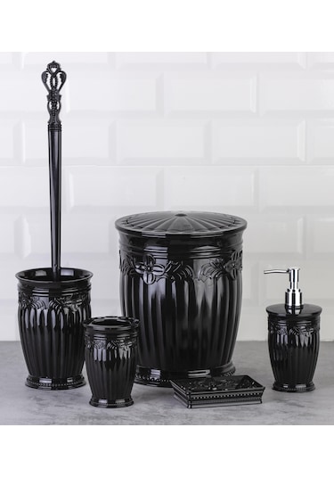 Okyanus Home Siyah Sultan Serisi 5'Li Banyo Seti