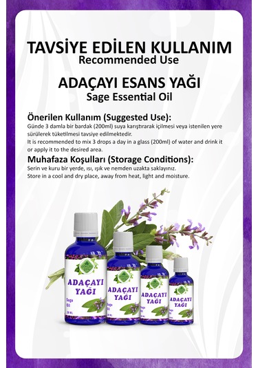 Adaçayı Yağı Sage Essential Oil 20 Ml.