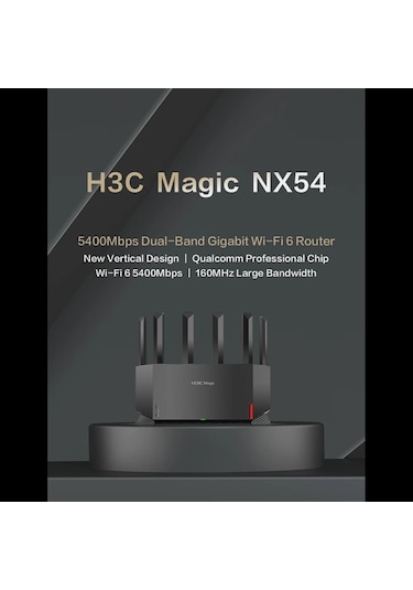 H3c Magic Nx54, Dual Band, Wifi 6, 5400mbps, 4port Gigabit, 6ad Anten, Masaüstü, Router, Access Poin