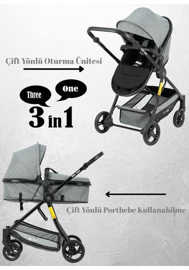 Quard Promax Travel Sistem Bebek Arabası Gri