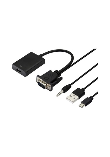 VGA - HDMI Dönüştürücü Adaptör Çıkış 1080P VGA Erkek - HDMI Dişi