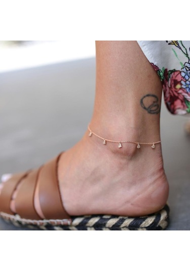 Taşlı Kalp Halhal-HL00024 Çok Renkli