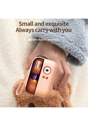 Hx-869 4000mah Kış Elektrikli El Isıtıcı Dijital Ekran Güç Bankası - Beyaz