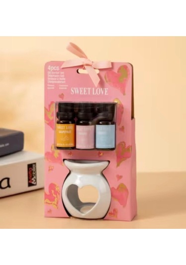 Mercansa Sonx 3 Lü Aromaterapi Uçucu Yağ Seti Ve Seramik Buhurdanlık - Rahatlatıcı Oda Kokusu & Spa Deneyimi