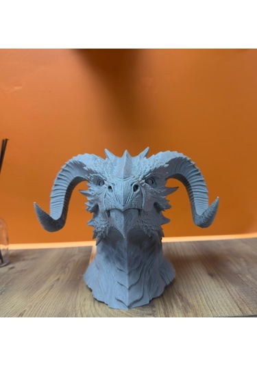 Dekoratif Ejderha Heykeli Özel Tasarım Mitolojik Figür 22x17 Cm