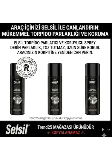 Selsil Torpido Ve Kapı Döşeme Yenileyici Sprey 3 Adet