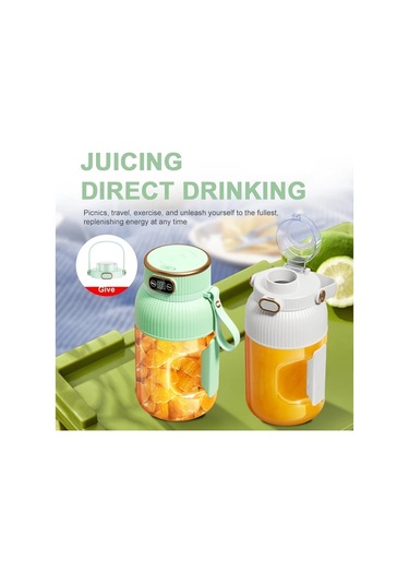 Elmpaly Yeşil Taşınabilir Şarjlı Mini Meyve Sıkacağı Smoothie Yapma Makinesi