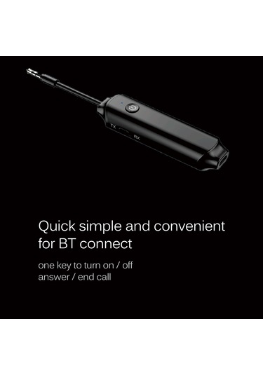 Yunboo Bluetooth 5.0 Kablosuz Ses Verici & Alıcı - 3.5mm Aux, 10m Menzil, 5 Saat Çalışma