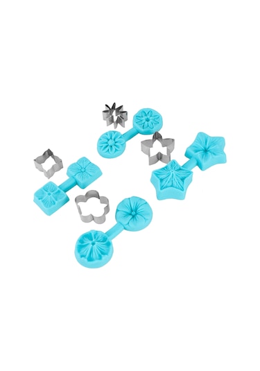 Vkemall 4'lü Silikon Yaprak Ve Çelik Kesici Seti - Kurabiye, Çikolata, Pasta İçin Pratik Fırın Kalıpları Diğer