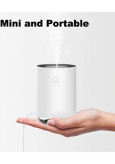 Novahub Portable Beyaz Stone Ultrasonic Humidifier, Night Light & Auto Shut-off, 220ml Capacity, Dc 5v, 111.5x78mm, 50g