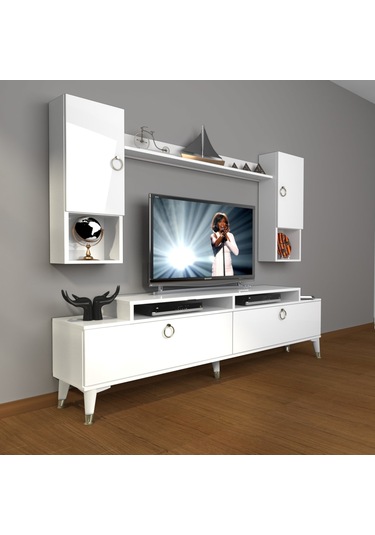Decoraktiv Ekoflex 5da Mdf Gold Tv Ünitesi Tv Sehpası Beyaz
