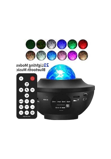 Novahub Galaxy Yıldızlı Projektör Çocuk Gece Lambası Bluetooth Usb Müzik Beyaz Beyaz