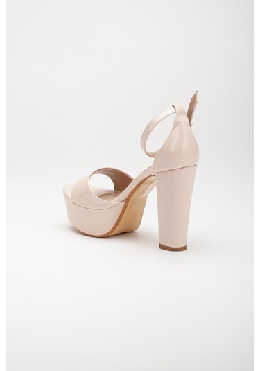 Tek Bant Rugan Ten Kadın Platform Topuklu Abiye Ayakkabı 2384 Ten